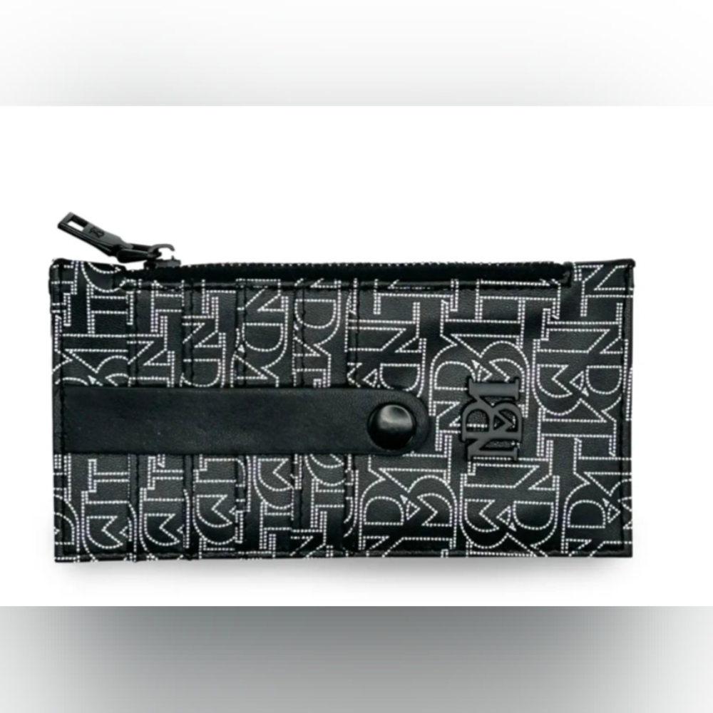 Badgley Mischka Black And White Logo Card Holder NWT $60 Retail